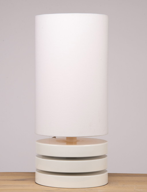 Layer table lamp III round high gloss white