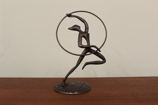 Vintage bronze figurine ballerina 1/6 hoop