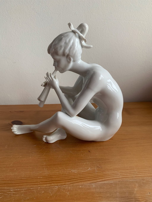 Kaiser Naked flute player figurine