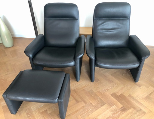 2 fauteuils De Sede DS-55 (le pouf a été vendu)