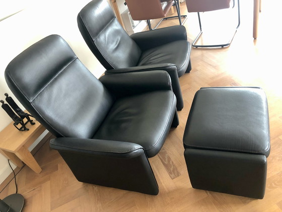 Image 1 of 2 De Sede DS-55 armchairs (hocker has been sold)