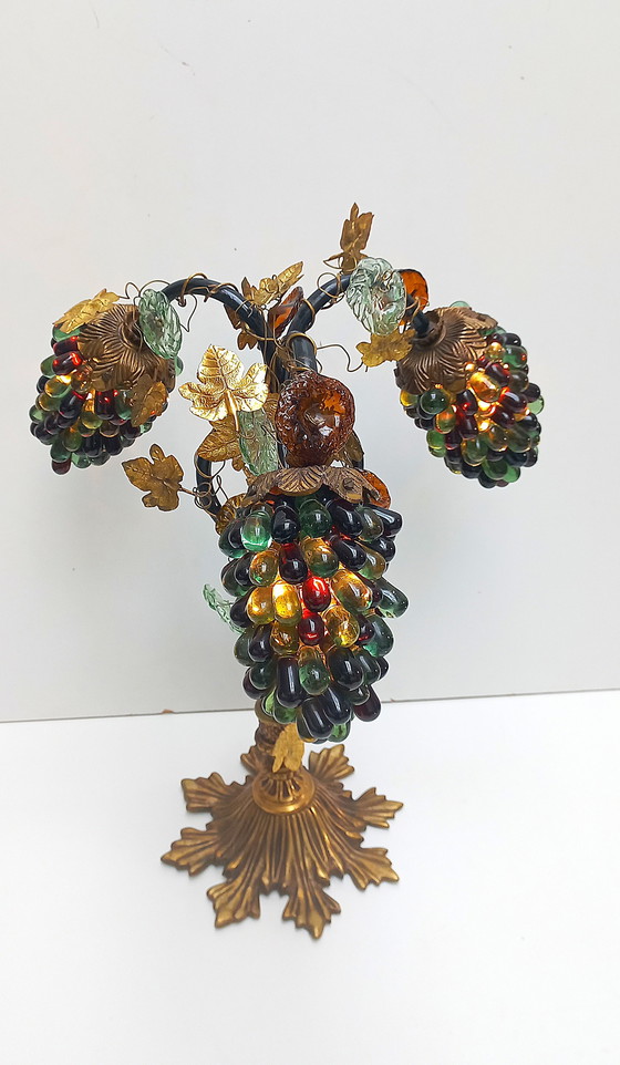 Image 1 of Mid Century Murano Grape Table Lamp