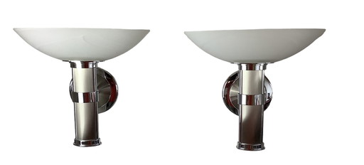 2 x B&M Leuchten Palair Nickel Matt Chrome Design Wall lights