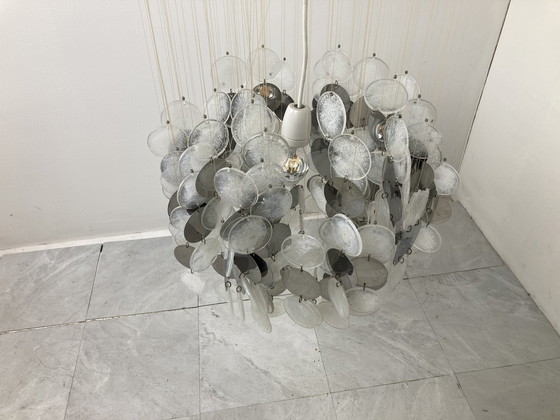 Image 1 of Mid century glass chandelier