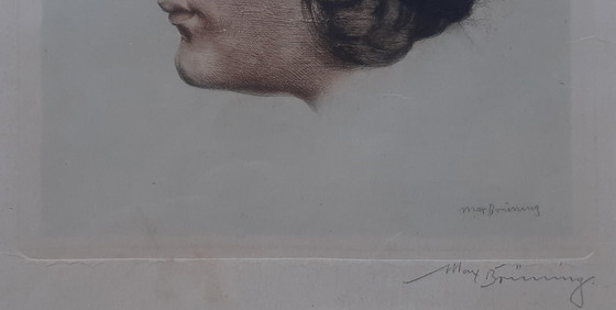 Image 1 of Etching by Max Brüning - Junge Frau