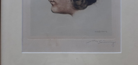 Image 1 of Etching by Max Brüning - Junge Frau