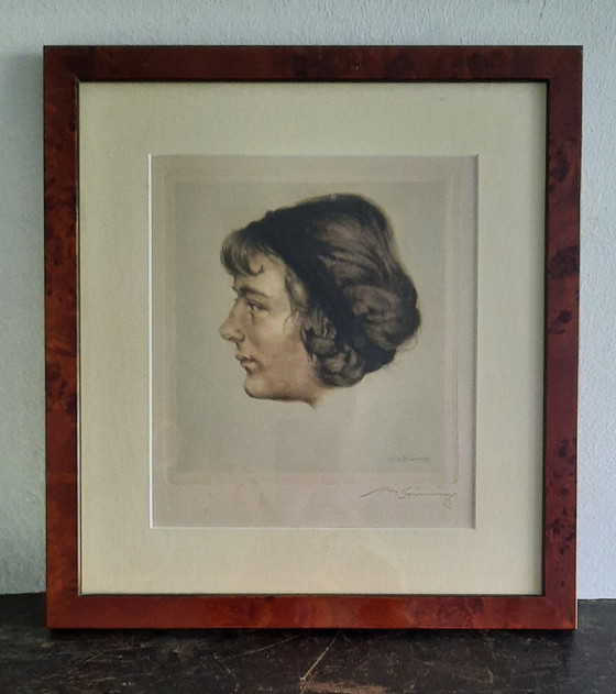 Image 1 of Etching by Max Brüning - Junge Frau