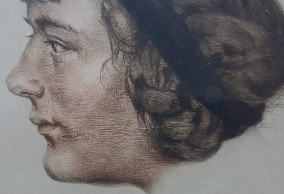 Image 1 of Etching by Max Brüning - Junge Frau