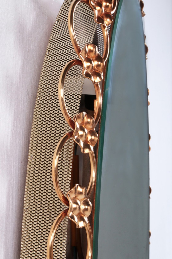 Image 1 of Specchio da parete illuminato Hollywood Regency Style Gold