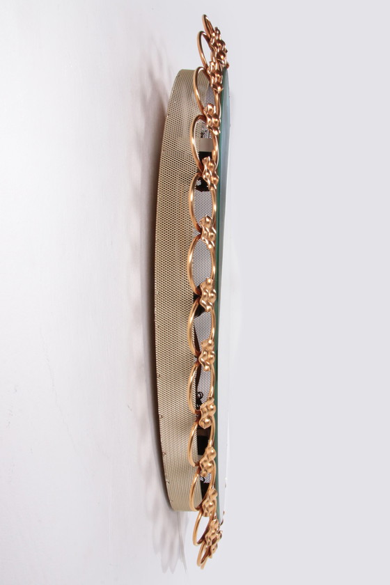 Image 1 of Specchio da parete illuminato Hollywood Regency Style Gold