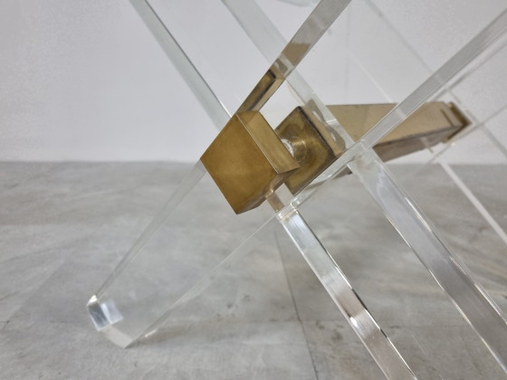 Image 1 of Table basse en laiton et lucite, 1970