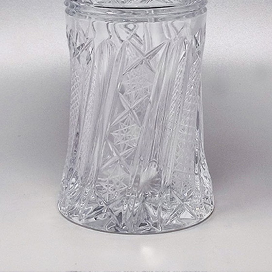 Image 1 of Vintage Cut Crystal Cocktail Shaker. Made in Italy