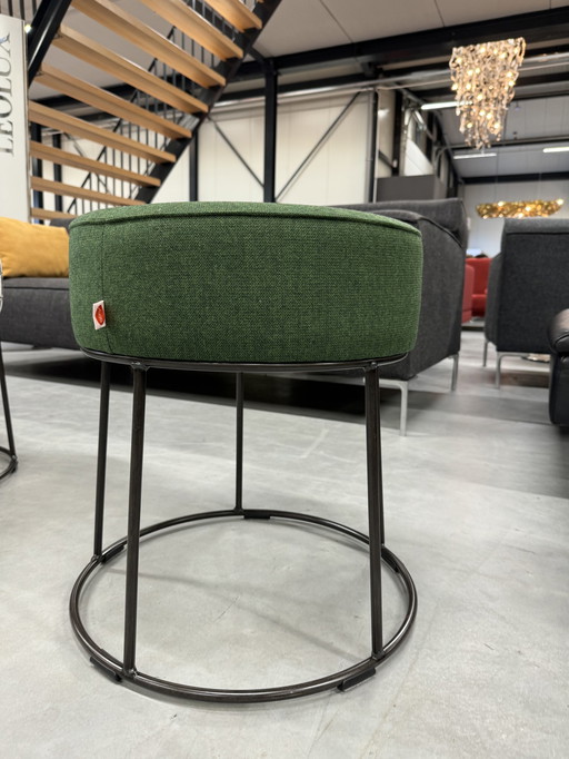 Jess Design Tray Pouf green fabric