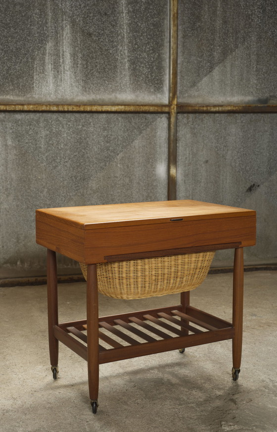 Image 1 of Teak sewing table by Ejvind A. Johansson