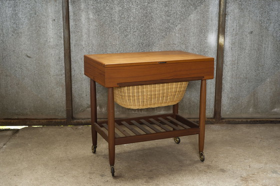 Image 1 of Teak sewing table by Ejvind A. Johansson