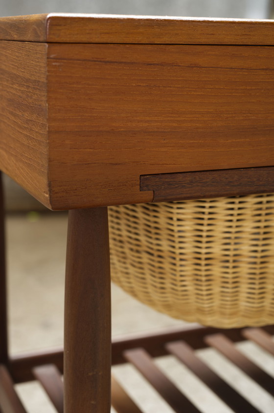 Image 1 of Teak sewing table by Ejvind A. Johansson