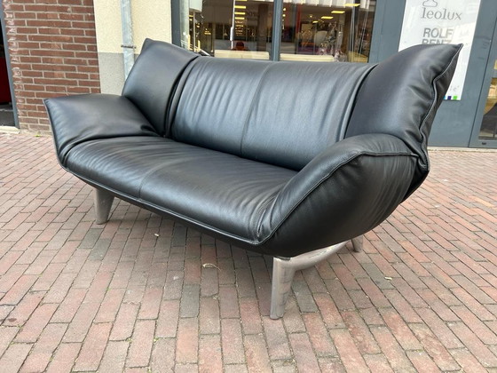 Image 1 of Leolux tango 2 seater sofa black leather