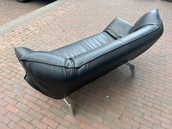 Image 1 of Leolux tango 2 seater sofa black leather