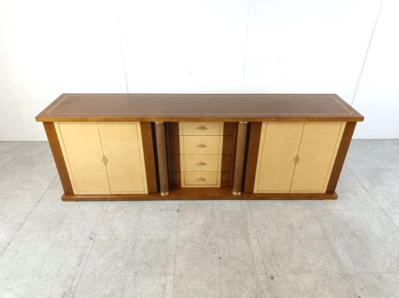 Image 1 of Credenza in pelle di capra laccata vintage