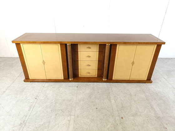 Image 1 of Credenza in pelle di capra laccata vintage