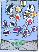 Pierre Alechinsky OBJETO VOLADOR DE PARÍS de 1978.