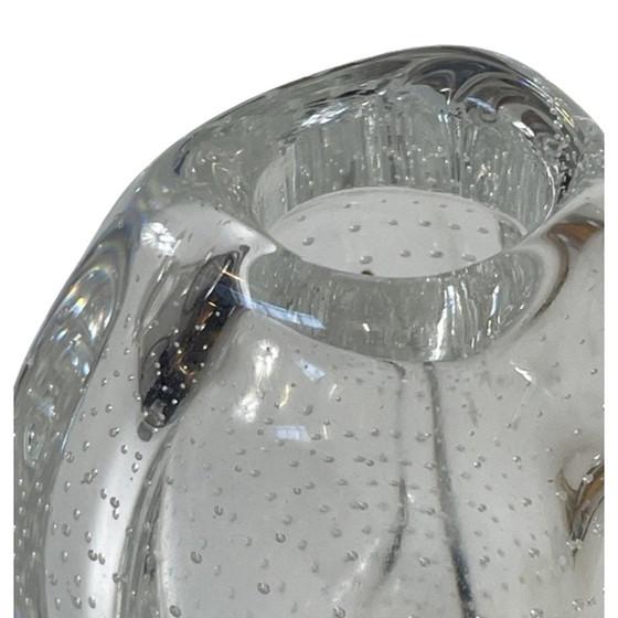 Image 1 of Floris Meydam - Glasunie Leerdam - Vase with encapsulated bubbles - Model ‘Beukennootje’ / Beechnut (Large) 