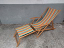 Vintage beach chair with footstool