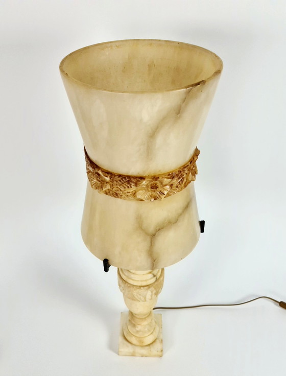 Image 1 of Pegasan - Alabaster - natural stone - table lamp - floor lamp - Spain - XL lamp - 70's