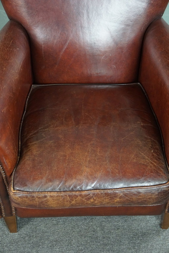 Image 1 of Set of two sheep leather armchairs/armchairs with high backs