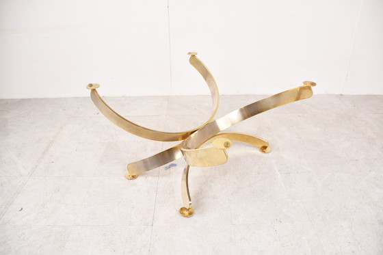 Image 1 of Mid Century Brass and smoked glass italian coffee table