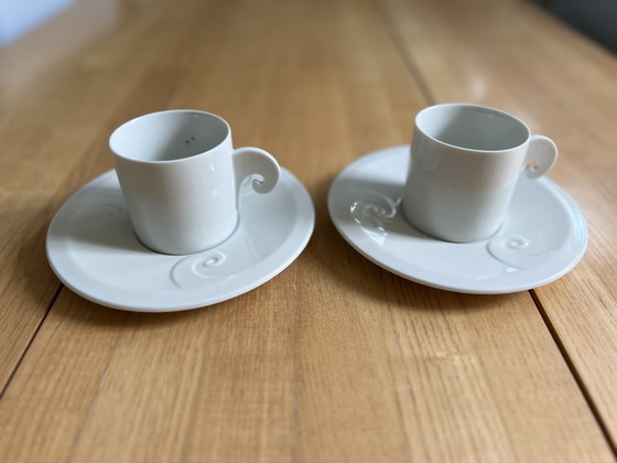 Image 1 of 2 tasses et soucoupes Maroeska Metz en porcelaine avec boucle