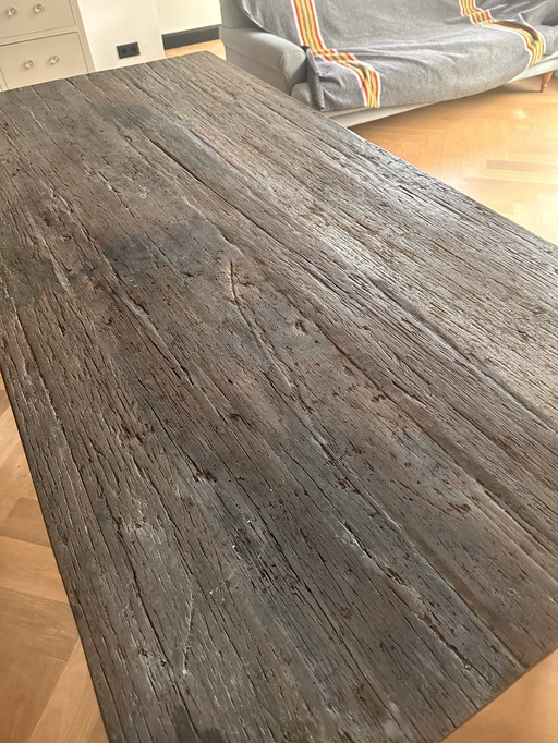 Railway sleeper dining table