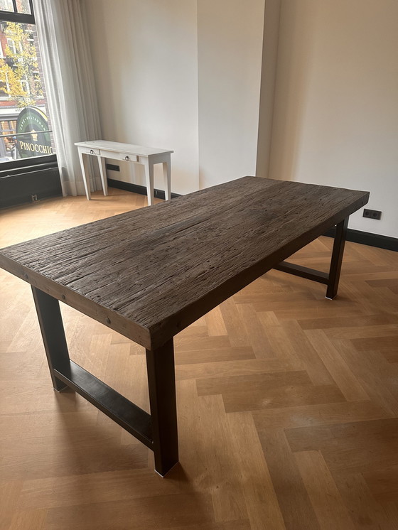 Image 1 of Railway sleeper dining table