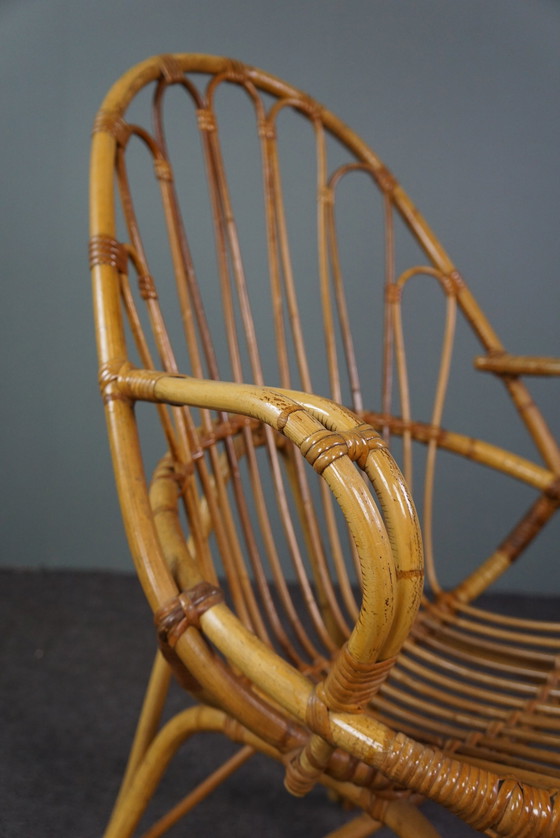 Image 1 of Rattan armchair with armrests, Dutch Design Style, 1950