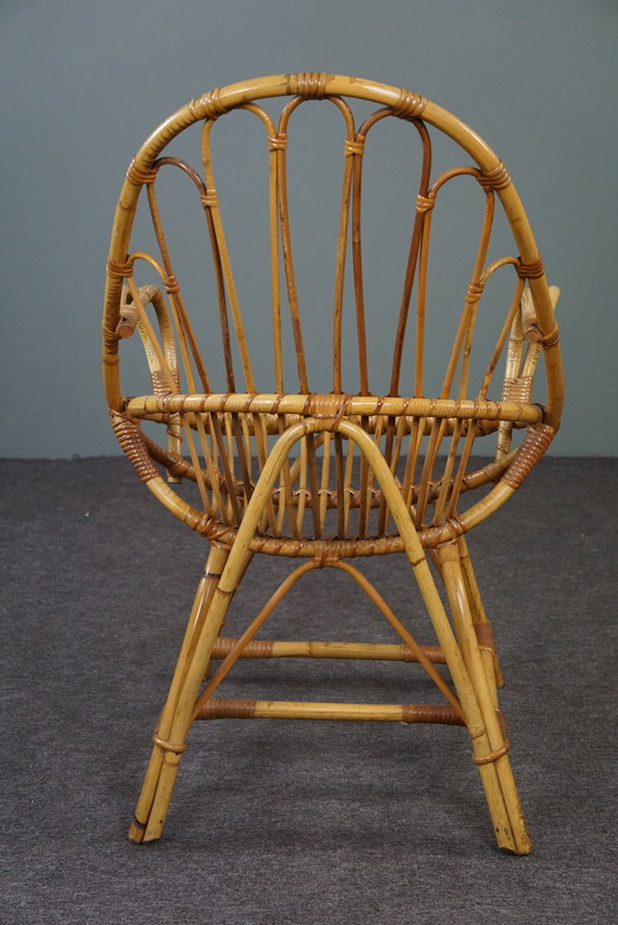 Image 1 of Rattan armchair with armrests, Dutch Design Style, 1950