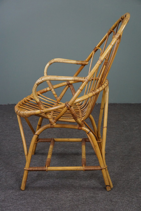 Image 1 of Rattan armchair with armrests, Dutch Design Style, 1950