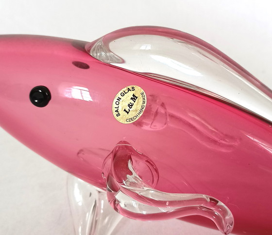 Image 1 of L and M salon glass a pink glass fish