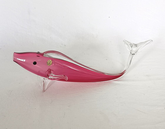 Image 1 of L and M salon glass a pink glass fish