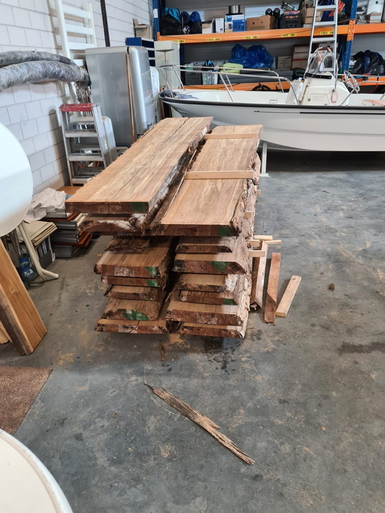 Image 1 of Industrial teak dining table