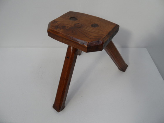 Image 1 of Tabouret de lait vintage en chêne