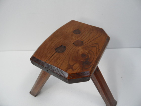 Image 1 of Tabouret de lait vintage en chêne