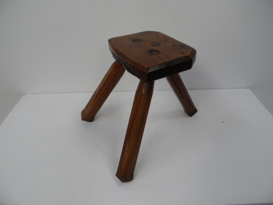 Image 1 of Tabouret de lait vintage en chêne