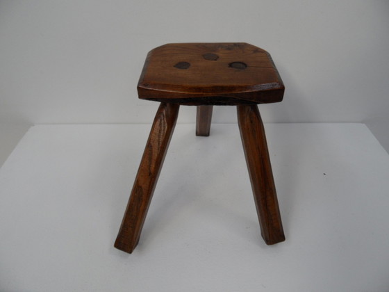 Image 1 of Tabouret de lait vintage en chêne