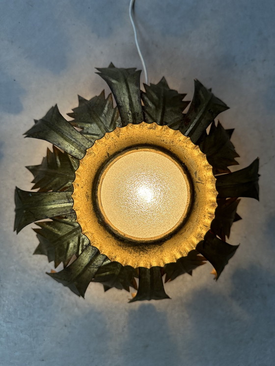 Image 1 of Vintage 'sunburst' ceiling lamp