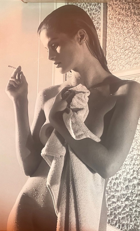 Image 1 of Alain Daussin: Female nude with a cigarette after the shower