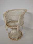 Sedia vintage in rattan a forma di pavone
