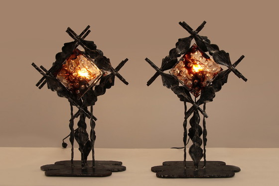 Image 1 of Brutalist Table lamps by Tom Ahlstrom & Hans Ehrlich Sweden 1960