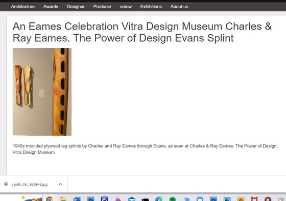 Image 1 of Ray & Charles Eames leg plinth plywood sculpture