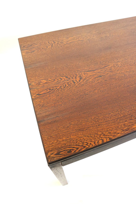 Image 1 of Vintage extendable wenge Brutalist dining table from the 60s