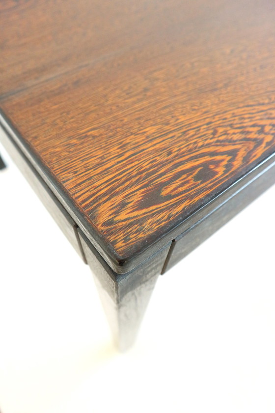 Image 1 of Vintage extendable wenge Brutalist dining table from the 60s